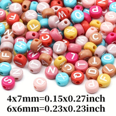 100pcs Mixed Acrylic Heart Letter Beads for DIY Jewelry Making