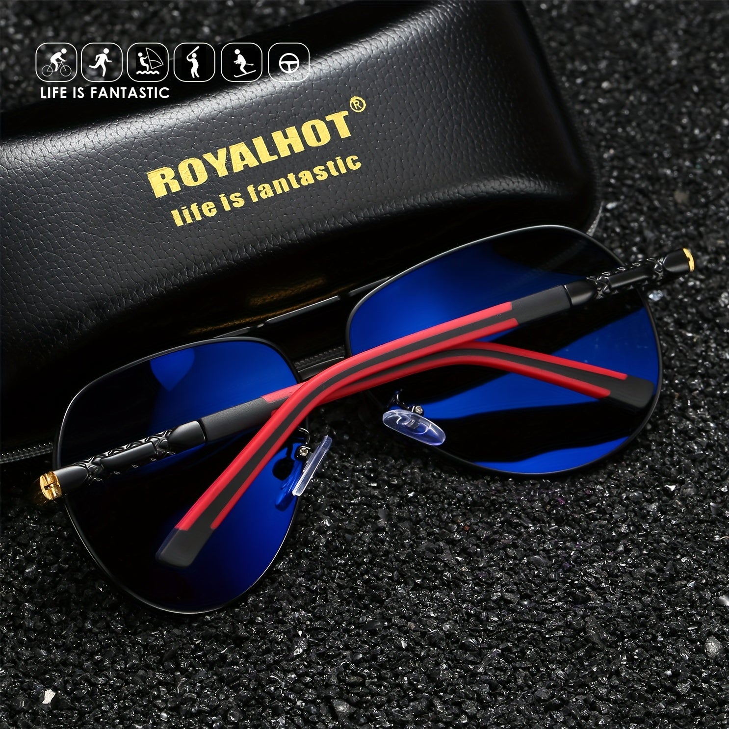RoyalHot Mixed PC Polarized Alloy Oval Classic Frame Sunglasses