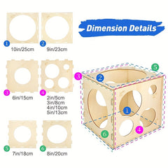 Wooden Balloon Sizer Cube Box Balloons Measuring Box For Birthday Party Balloon