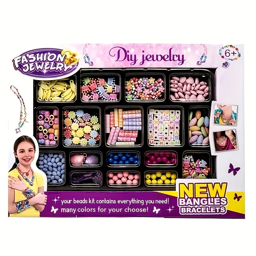 DIY Charm Bracelet Making Kit 240pcs Beads Chains Craft Girls Gift Set