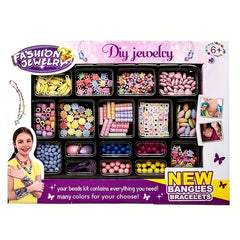DIY Charm Bracelet Making Kit 240pcs Beads Chains Craft Girls Gift Set