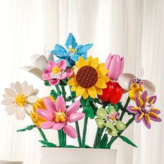 ABS Block Flower Bouquet Tall Multicolor Options Durable Mother's & Valentine's