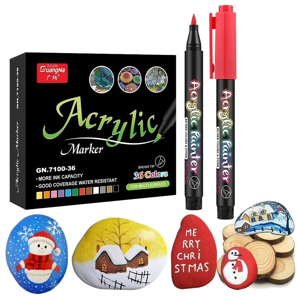 Acrylic Paint Pens Brush Marker Pen - DIY Art Making Supplies