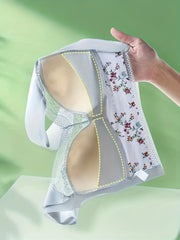 3pcs Lace Wireless Bras Push Up Seamless Bra Women's Lingerie