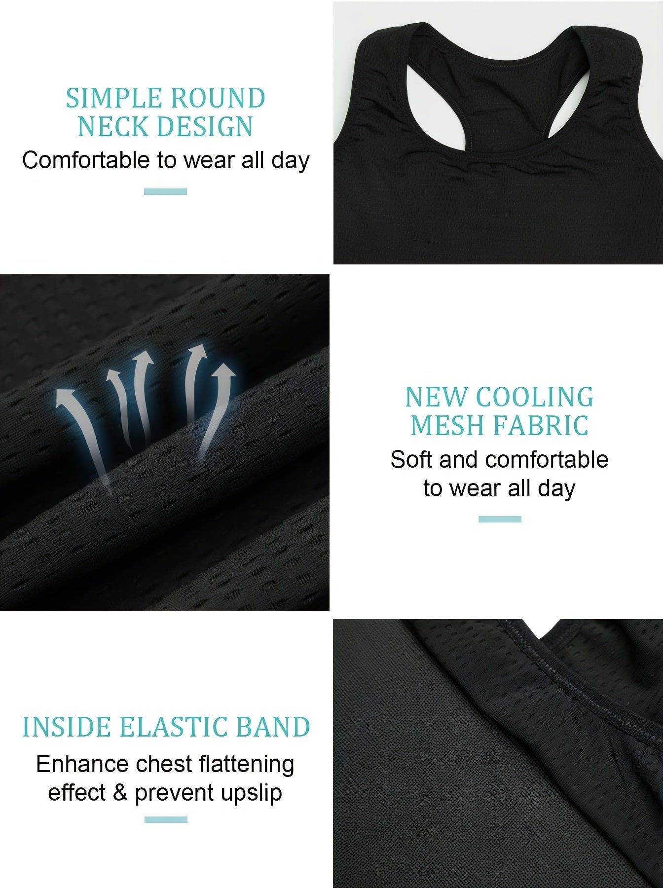 Eyelet Crop Tank Top Breathable Crew Neck Tank