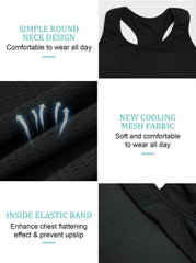 Eyelet Crop Tank Top Breathable Crew Neck Tank