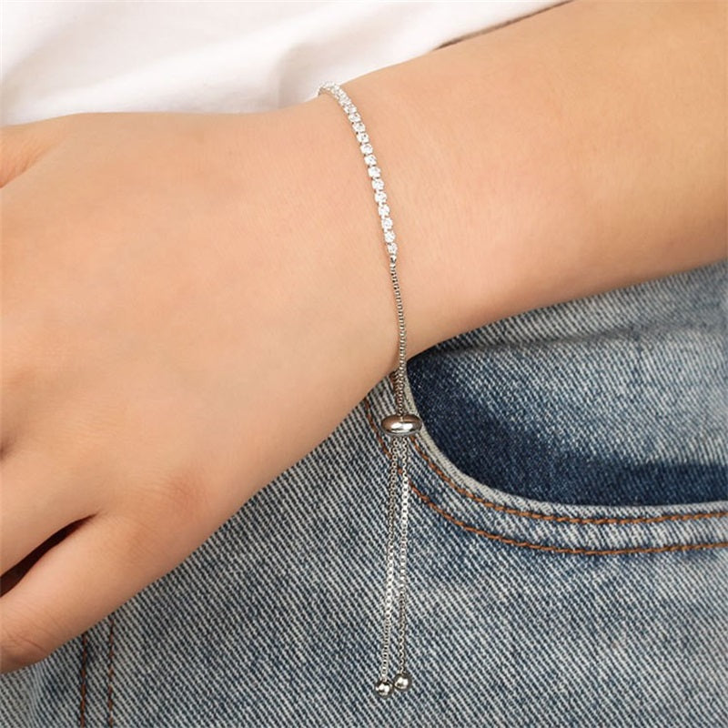 Dainty Bracelet Rhinestone Claw Link Chain Ladies Clothing Accessories