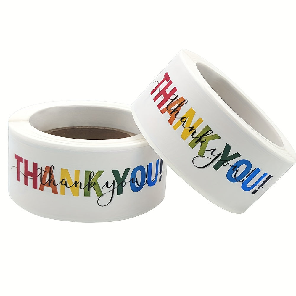 120pcs Colorful Thank You Stickers Self Adhesive Label Sticker Roll
