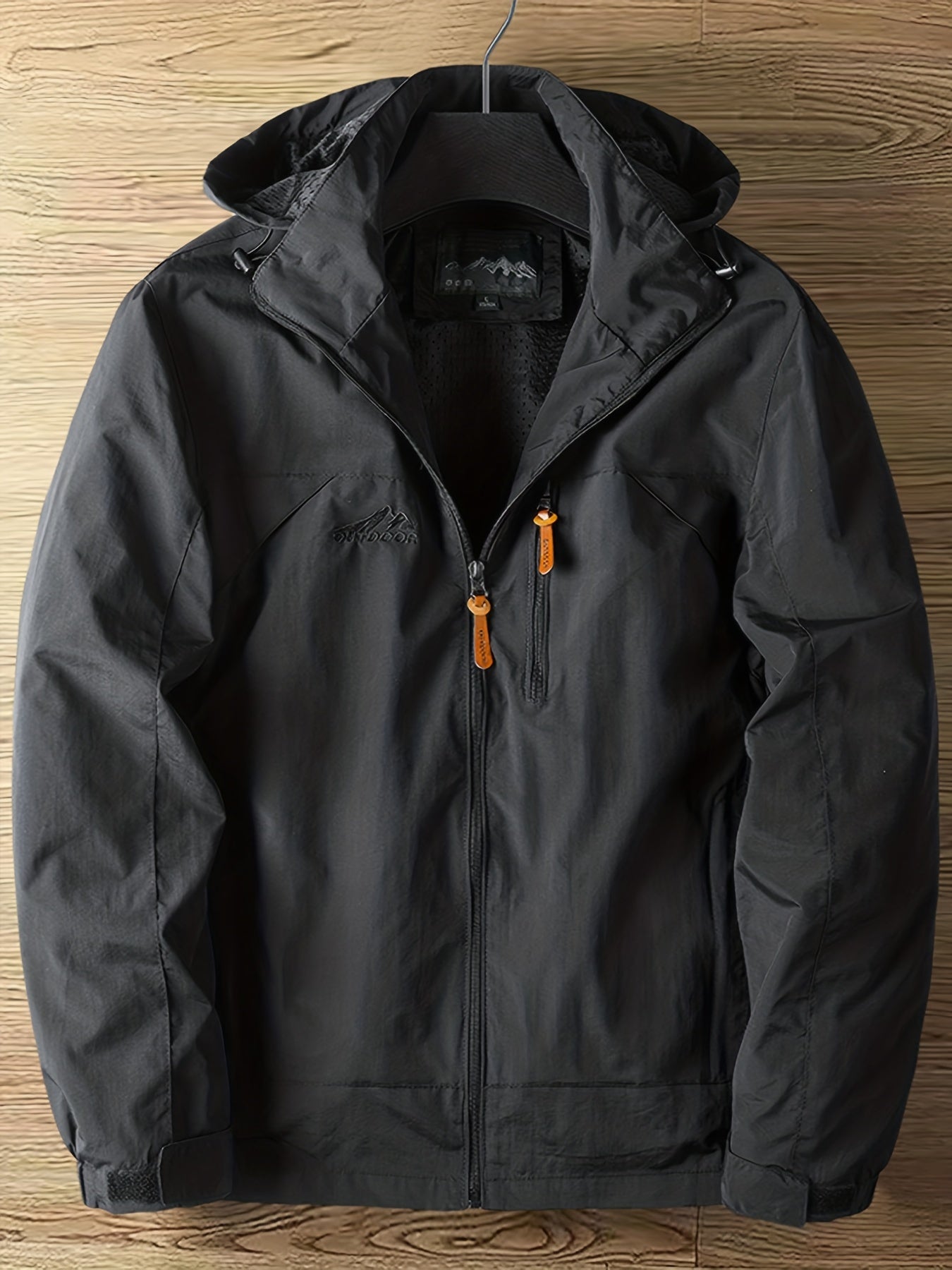 Men's Lightweight Hooded Windbreaker Jacket for Spring Fall