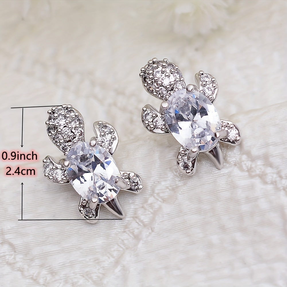 Gradient Rainbow Turtle Earrings for Women