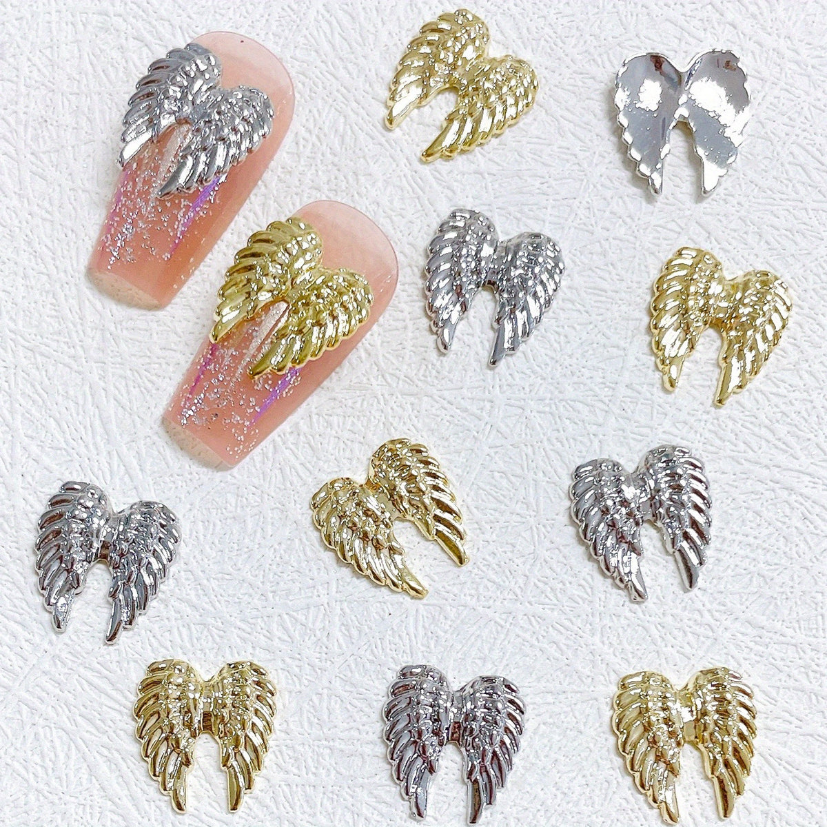 10pc Angel Devil's Wing Nail Charms for DIY or Salons