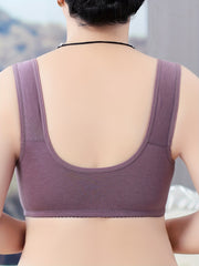 Floral Print Front Buckle Bra Wireless Comfy & Breathable Women's Lingerie