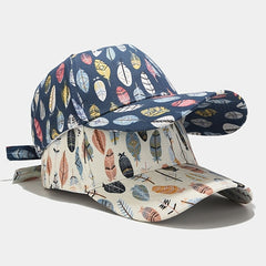 Colorful Leaves Print Baseball Cap Women's Cotton Lightweight Sports Hat