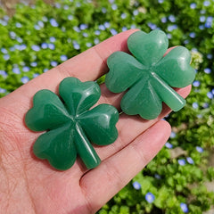 1pc Natural Aventurine Clover Quartz Crystal Carving