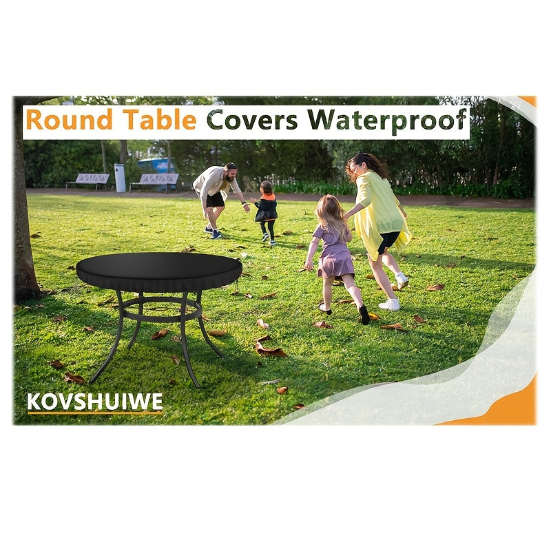 Waterproof 60-Inch Round Garden Furniture Cover, Outdoor Patio Table Cover