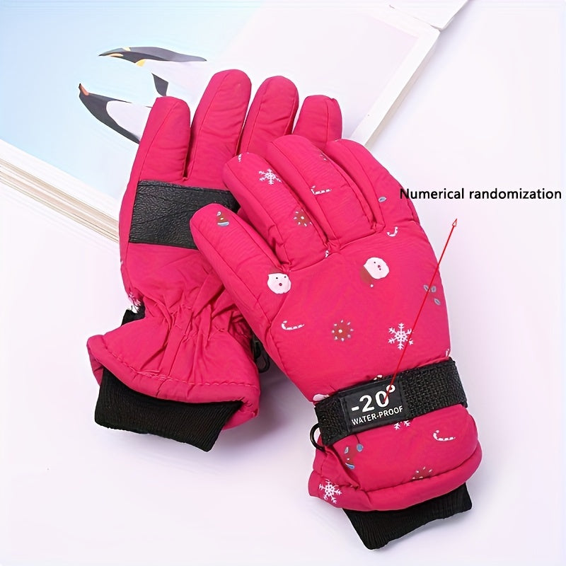 Kids Waterproof Ski Gloves for Cold Weather, Ages 6-10