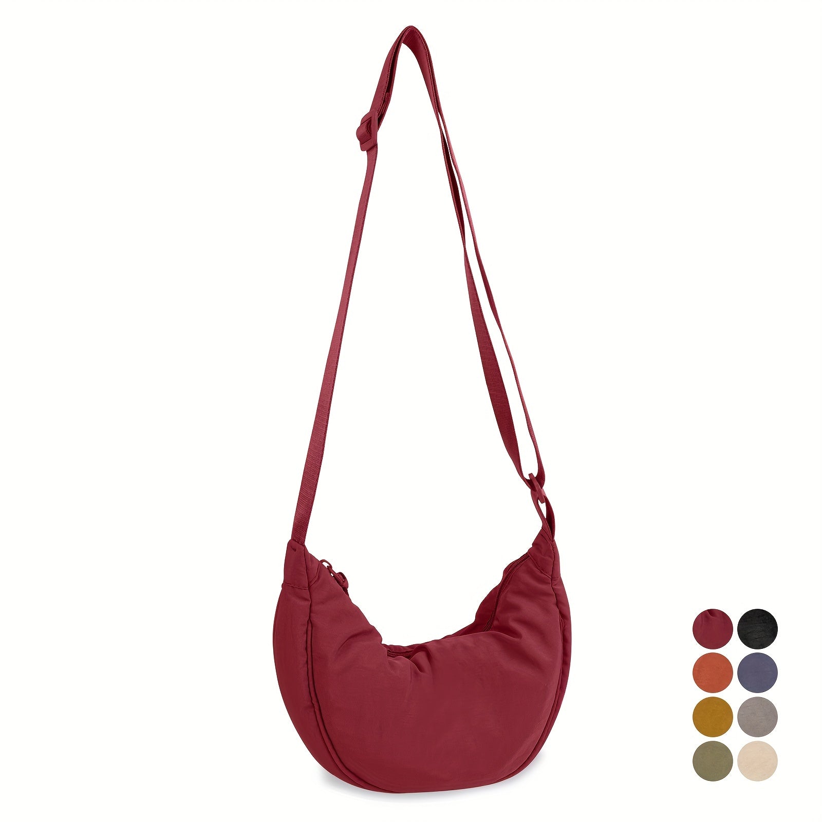 Nylon Crossbody Bag Lightweight Sling Bag Zipper Purse Adjustable Strap