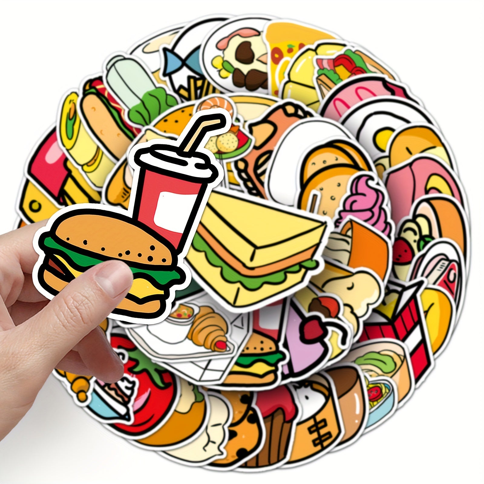 108pcs Food Series Waterproof Vinyl Stickers for Notebooks Laptops Water Bottles