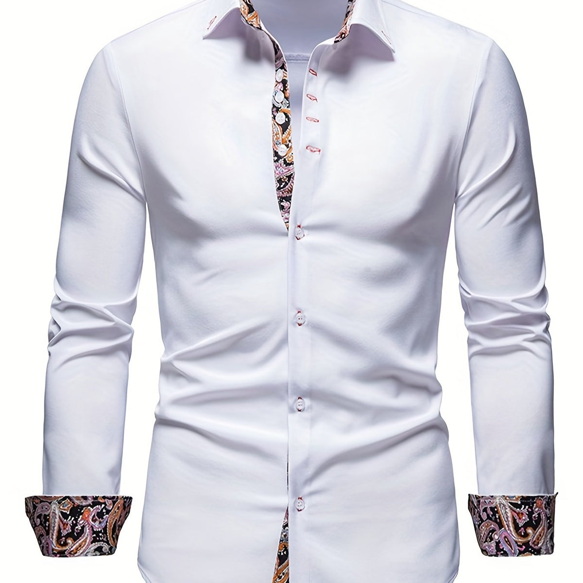 Paisley Binding Men's Button Up Shirt