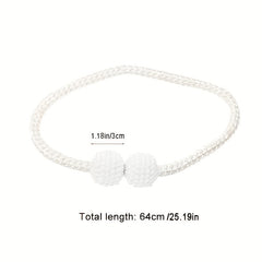 1PCS Pearl Curtain Magnetic Buckle Punching Installation Curtain Binding Strap