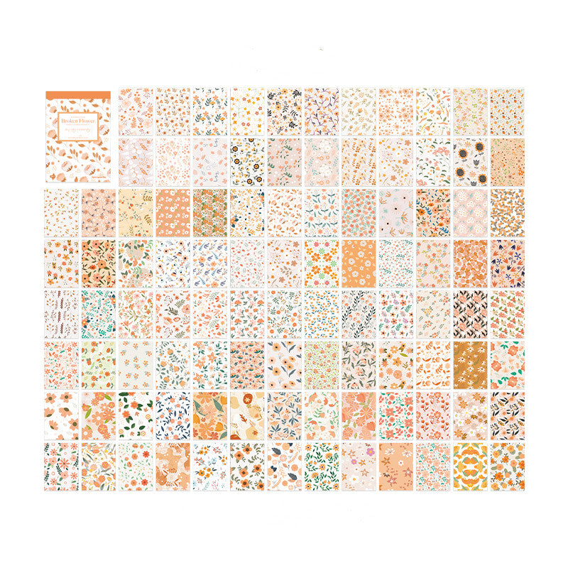 100 Sheets Vintage Floral Paper for Scrapbooking