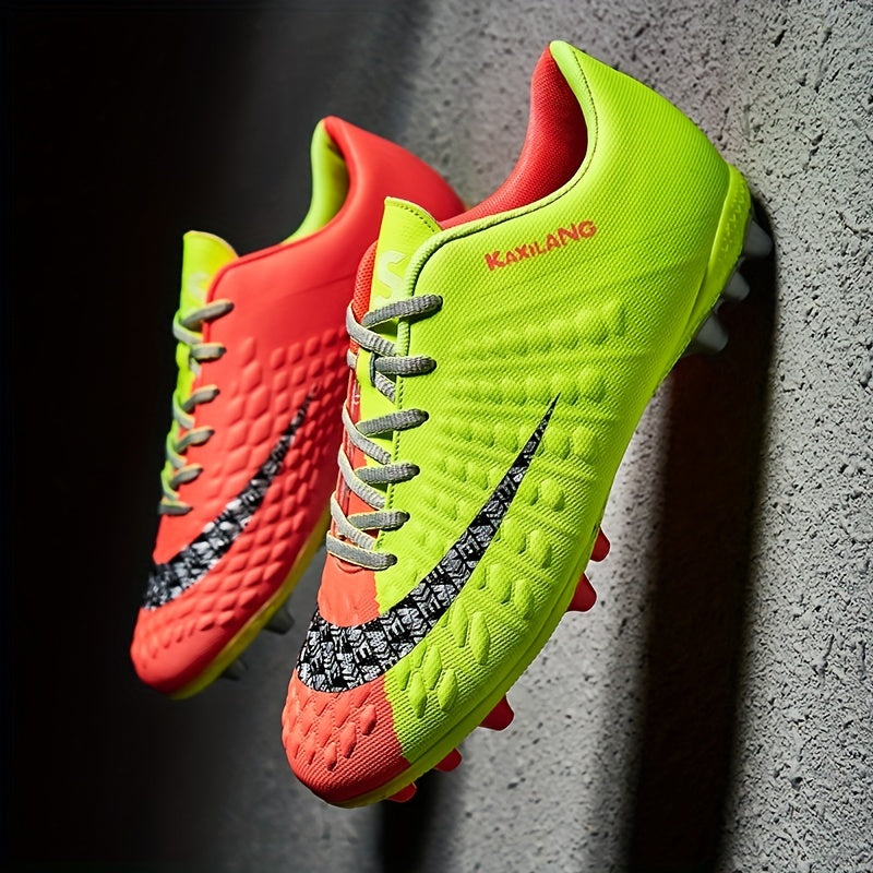 Spiked Soccer Shoes for Kids - Breathable Lace Up - Anti Skid