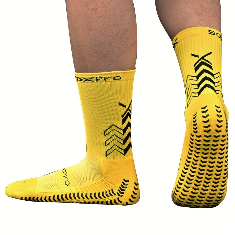 Mid Calf Non-Slip Grip Football Socks