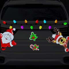 Christmas Magnets Decor Reflective Santa Bulb Car Refrigerator Stickers