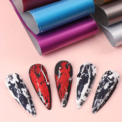 10pcs Golden Starry Nail Foils Matte Mirror Metal Paper Gel Polish Transfer