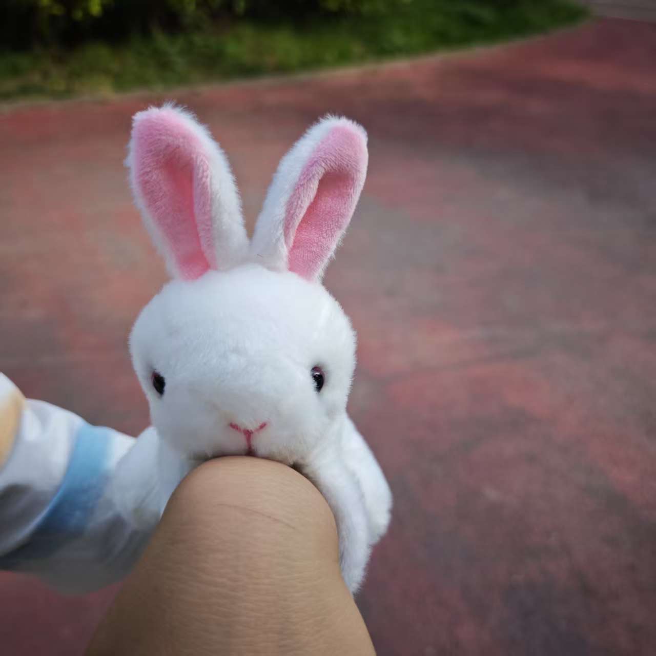 Soft Rabbit Plush Wrist Toy Bunny Stuffed Animal with Expressive Eyes