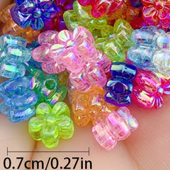 100pcs Acrylic Random Flower Bead