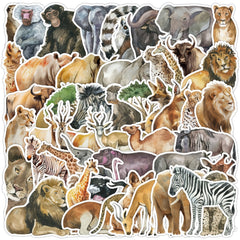50pcs African Animals Sticker Vinyl Stickers For Laptop Water Bottle Decor