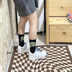 5 Pairs Letter Graffiti Street Socks Women's Stockings & Hosiery