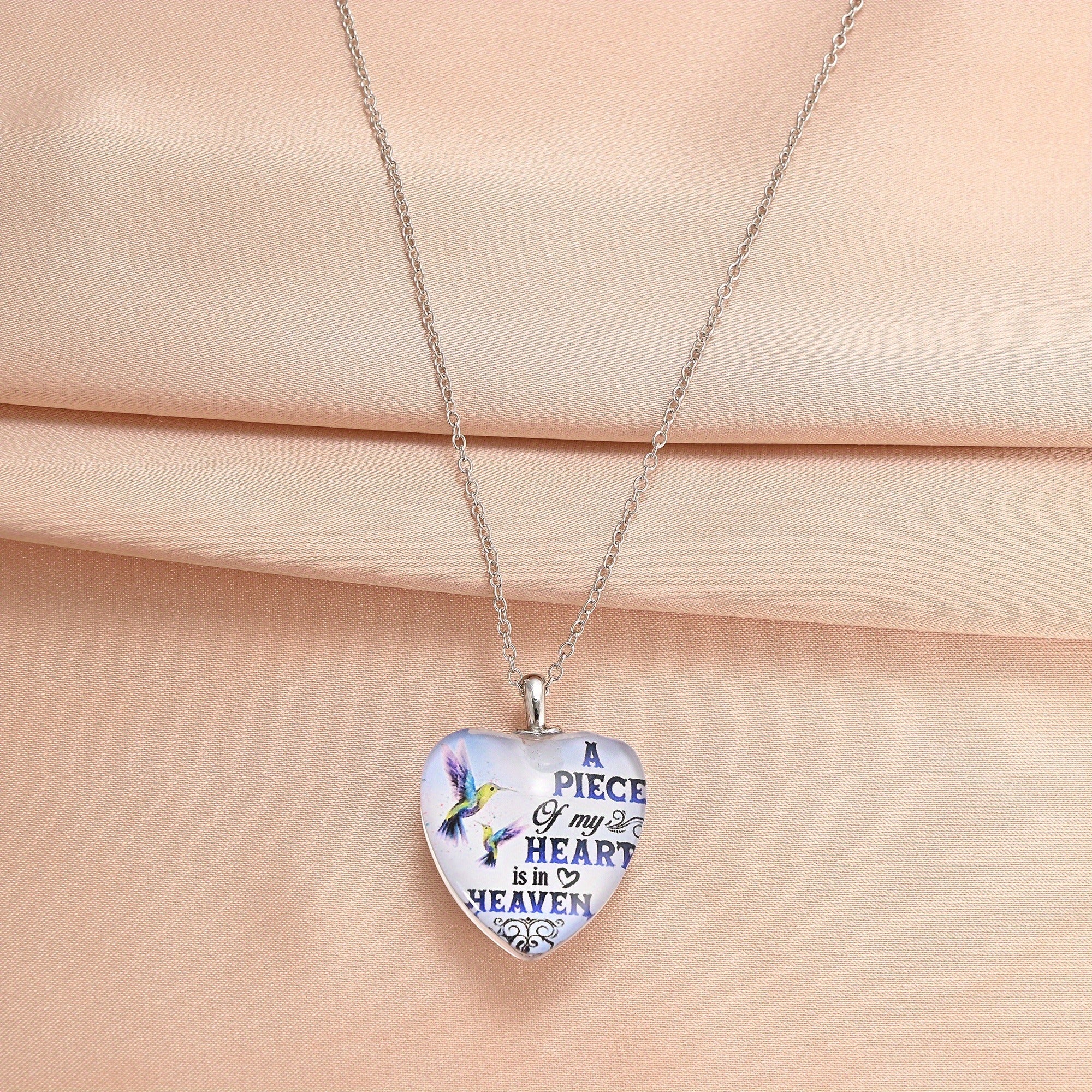 Purple Bird Love Heart Crystal Pendant Necklace Female Christmas Jewelry