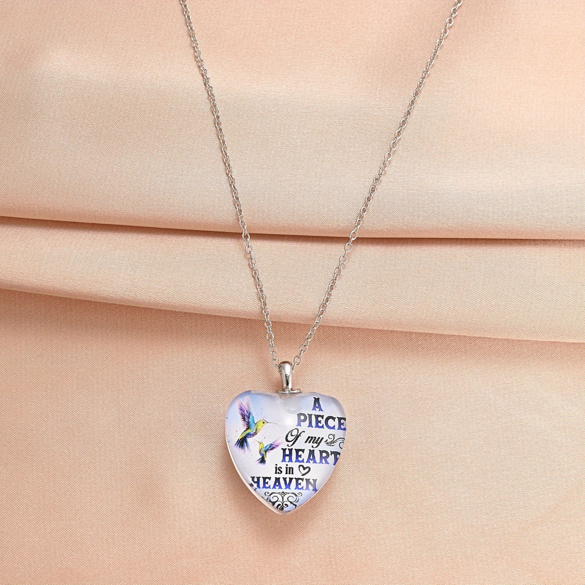 Purple Bird Love Heart Crystal Pendant Necklace Female Christmas Jewelry