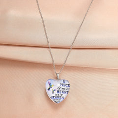Purple Bird Love Heart Crystal Pendant Necklace Female Christmas Jewelry