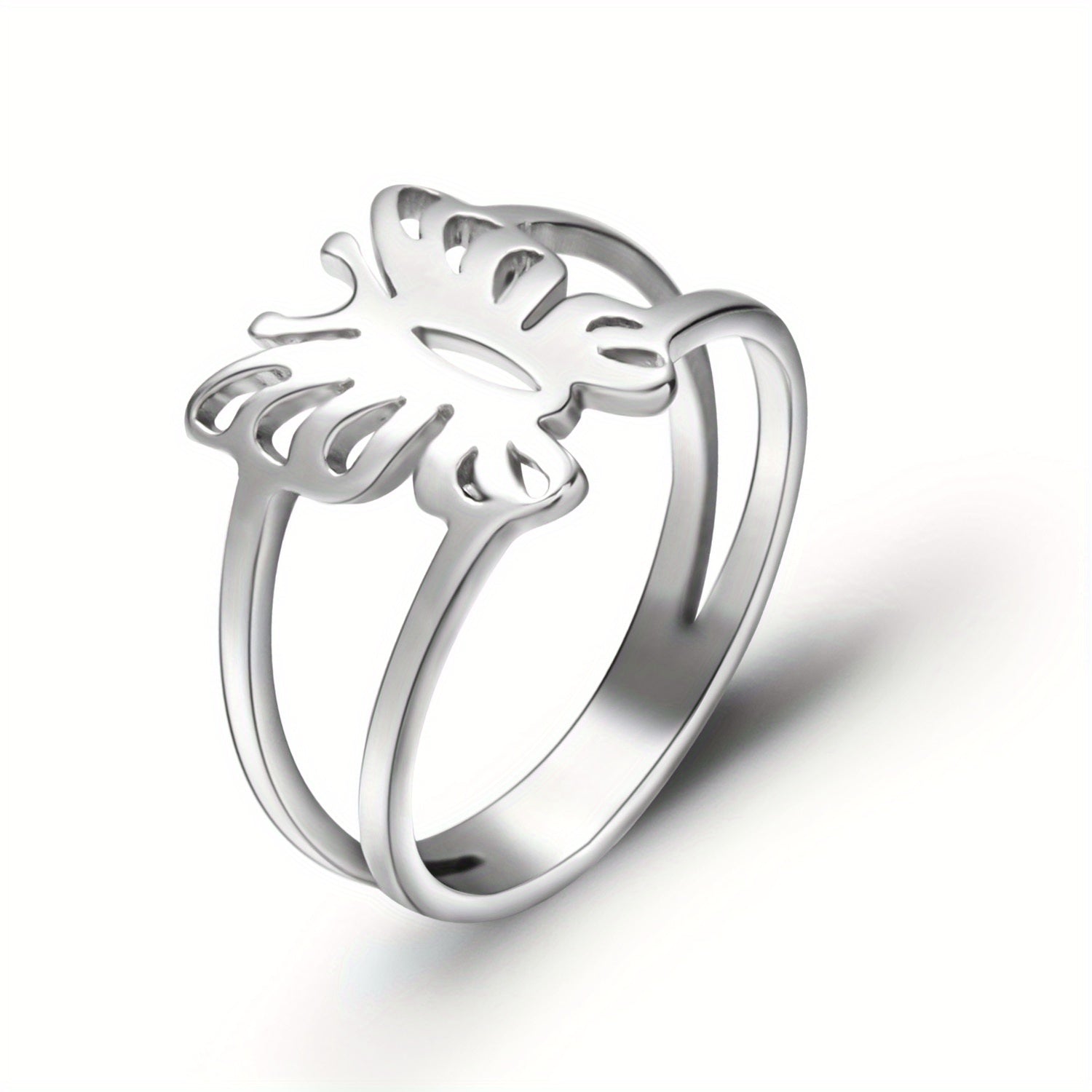 Butterfly Finger Ring Stainless Steel Tail Ring