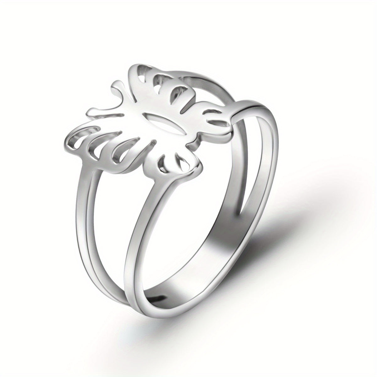 Butterfly Finger Ring Stainless Steel Tail Ring