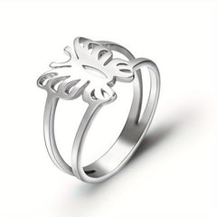 Butterfly Finger Ring Stainless Steel Tail Ring