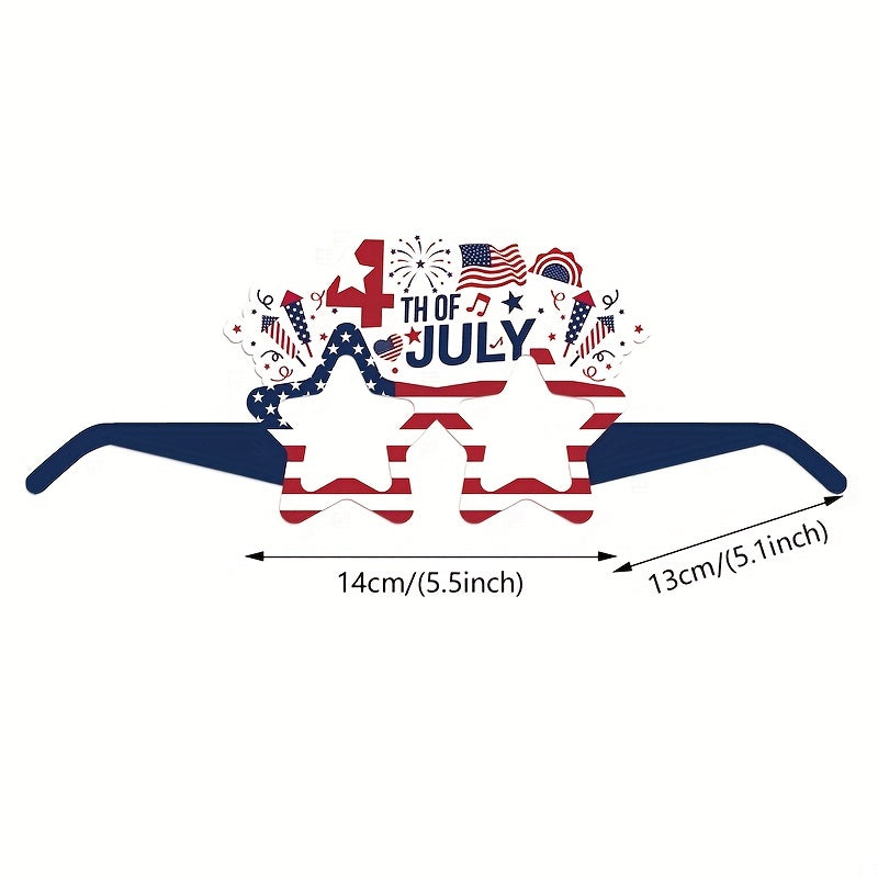 12 Pcs American Independence Patriotic 4th Of July Party Paper Sun Glasses