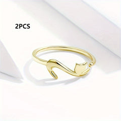 2pcs Cartoon Kitten Crochet Ring for Finger Knitting