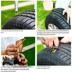 8pcs Large Tire Repair Kit Outdoor Emergency Motorcycle Vacuum Maintenance