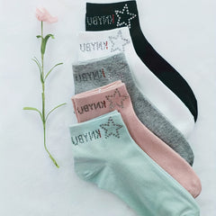5 Pairs Star Rhinestone Socks for Women