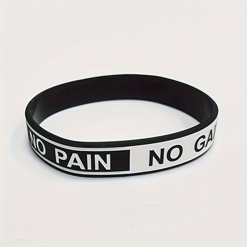 1pc No Pain No Gain Wristbands Motivational Silicone Bracelets