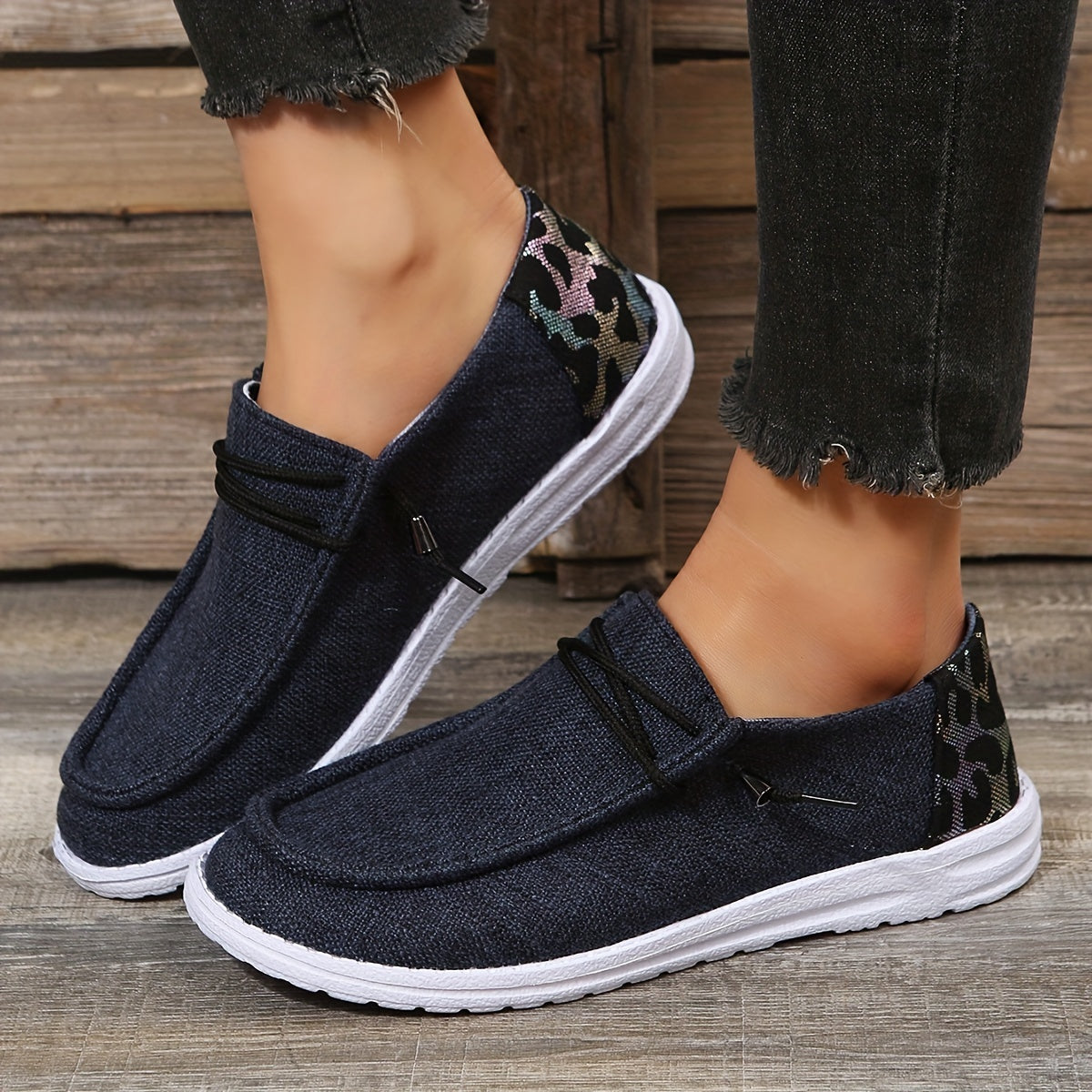 Women's Canvas Casual Slip On Loafers Lightweight Walking Shoes