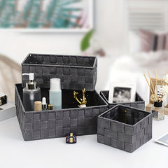 Stylish Small Woven Storage Baskets Set of 3