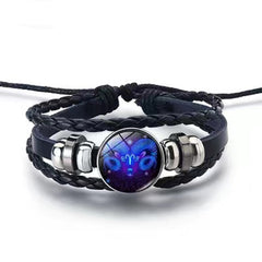 Zodiac Charm Bracelet Multilayer Leather Bangle