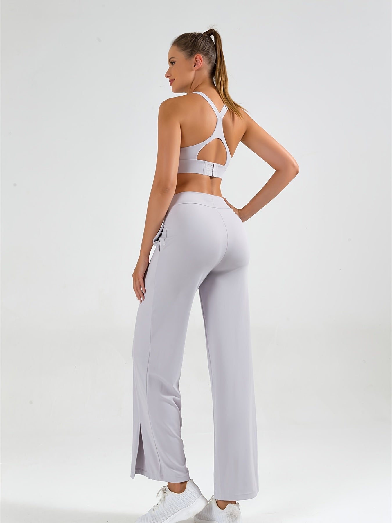 High Waist Wide Leg Sports Pants Stretchy Yoga Fitness Dance Pants