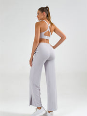 High Waist Wide Leg Sports Pants Stretchy Yoga Fitness Dance Pants