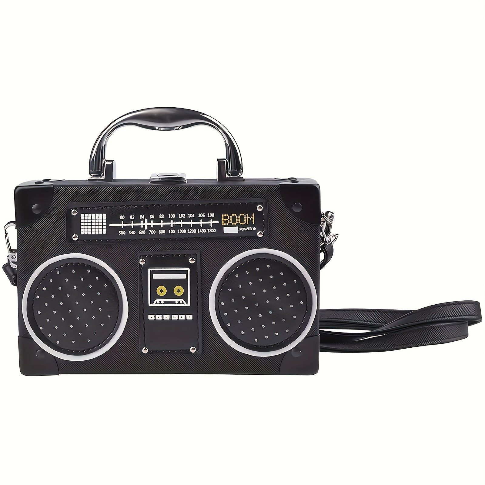 Vintage Mini Radio Crossbody Bag PU Leather Handbag
